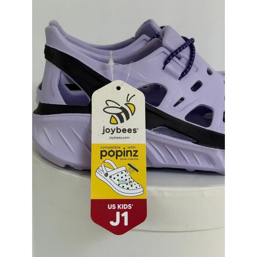 Joybees Kids Trekking Shoe Slip On EVA Water Sneaker Lilac Black Sz J1 NWT